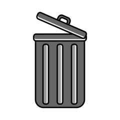 Recycle Bin or Rubbish Bin Cartoon. Vector Illustration Isolated On White Background. 