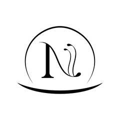 Initial N logo design vector Template. Abstract Letter N logo design