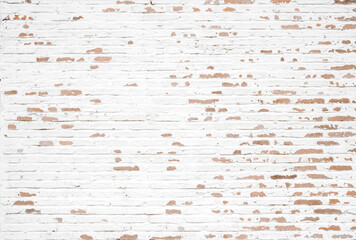 White brick wall background abstract concrete floor or old cement grunge background with white empty.
