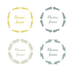 Collection of elegant frames for invitations.Frame and leaves.Decoration of flowers and leaves.