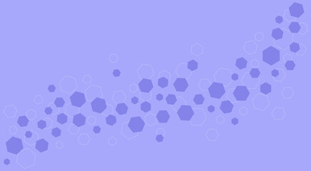 Geometric wallpaper. Light blue and blue hexagons are scattered diagonally from the lower left corner to the upper right corner. The background is blue.