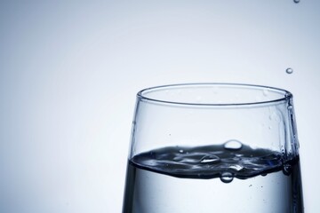 Close-up shot of pouring water into a glass