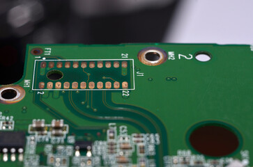 electronic components printed circuit boards close-up