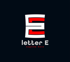 Letter E logo design. Unique special series. Creative minimal design template vector illustration