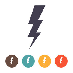 Lightning bolt icon iosolated on white background