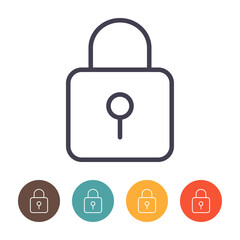 Lock line icon isolated on a white background