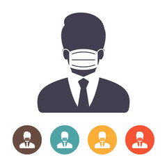Man in face mask icon