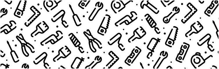 Tool icon pattern background wide banner