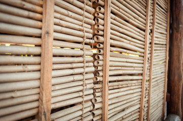 Blinds made of bamboo.