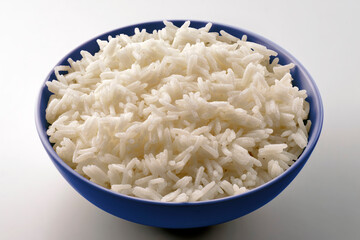 Blue bowl with basmati rice