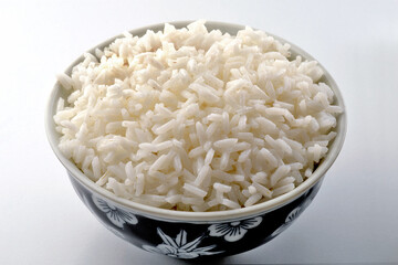 Bowl with boiled thai rice