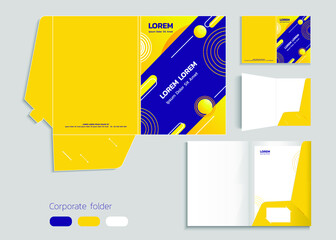 A4 size single pocket reinforced folder mock-up isolated. 3D illustration