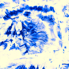 Indigo Tye Dye Shirt. Modern Acrylic Painting.
