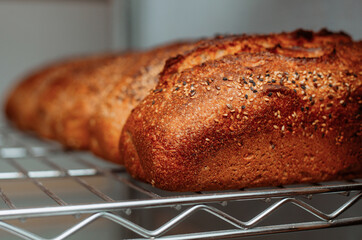 pile of freshly baked wheat bread