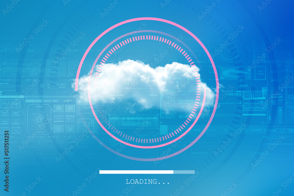 Poster 3d rendering technology cloud computing