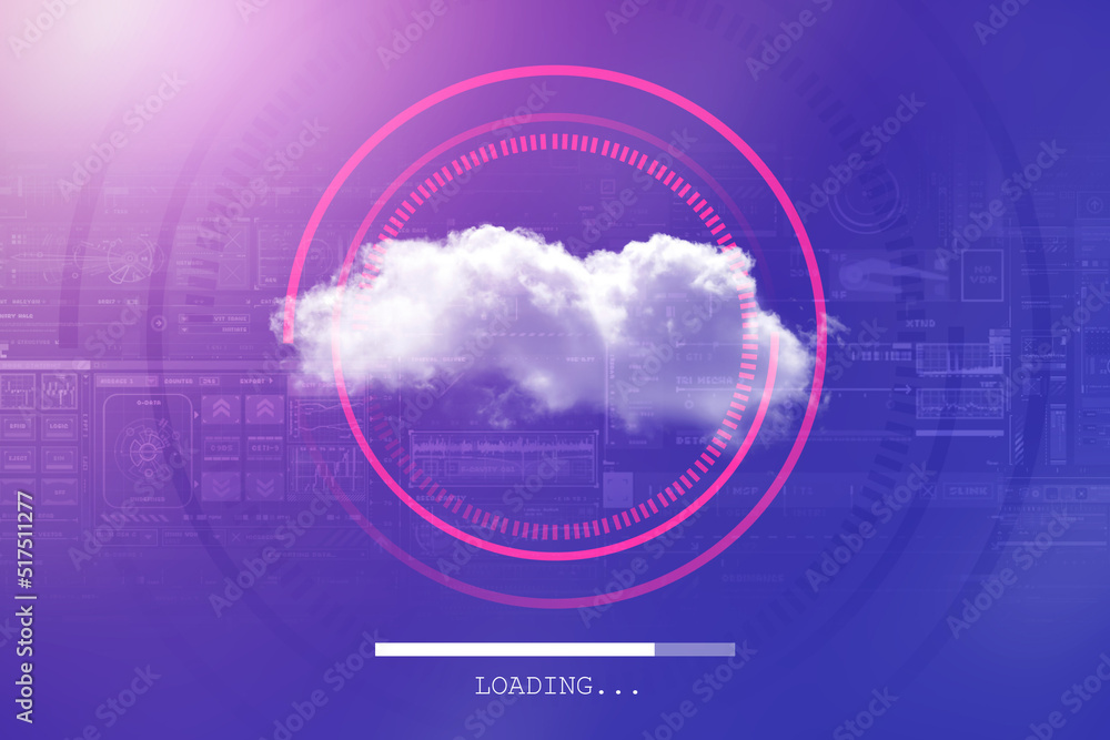 Poster 3d rendering technology cloud computing