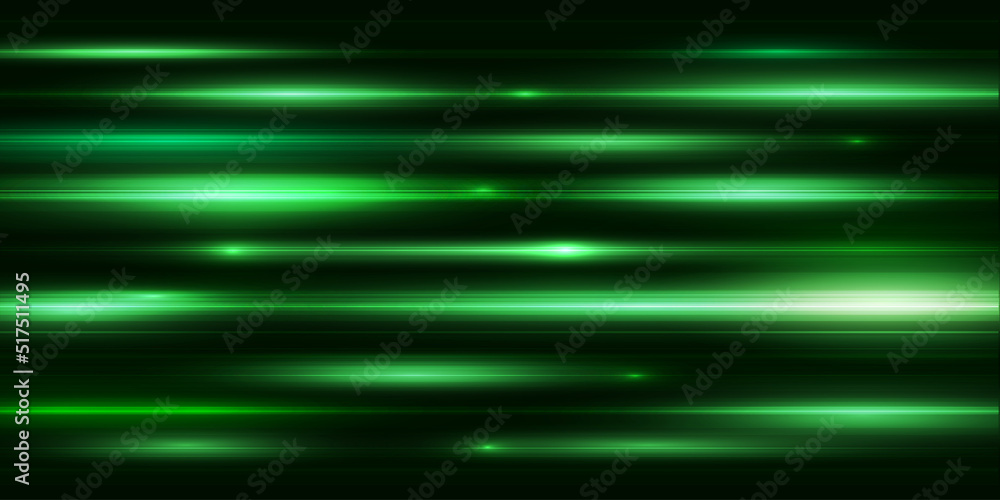 Sticker modern abstract high-speed green light effect. technology futuristic dynamic motion. movement patter