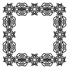 Clip art with isolated black square tribal frame