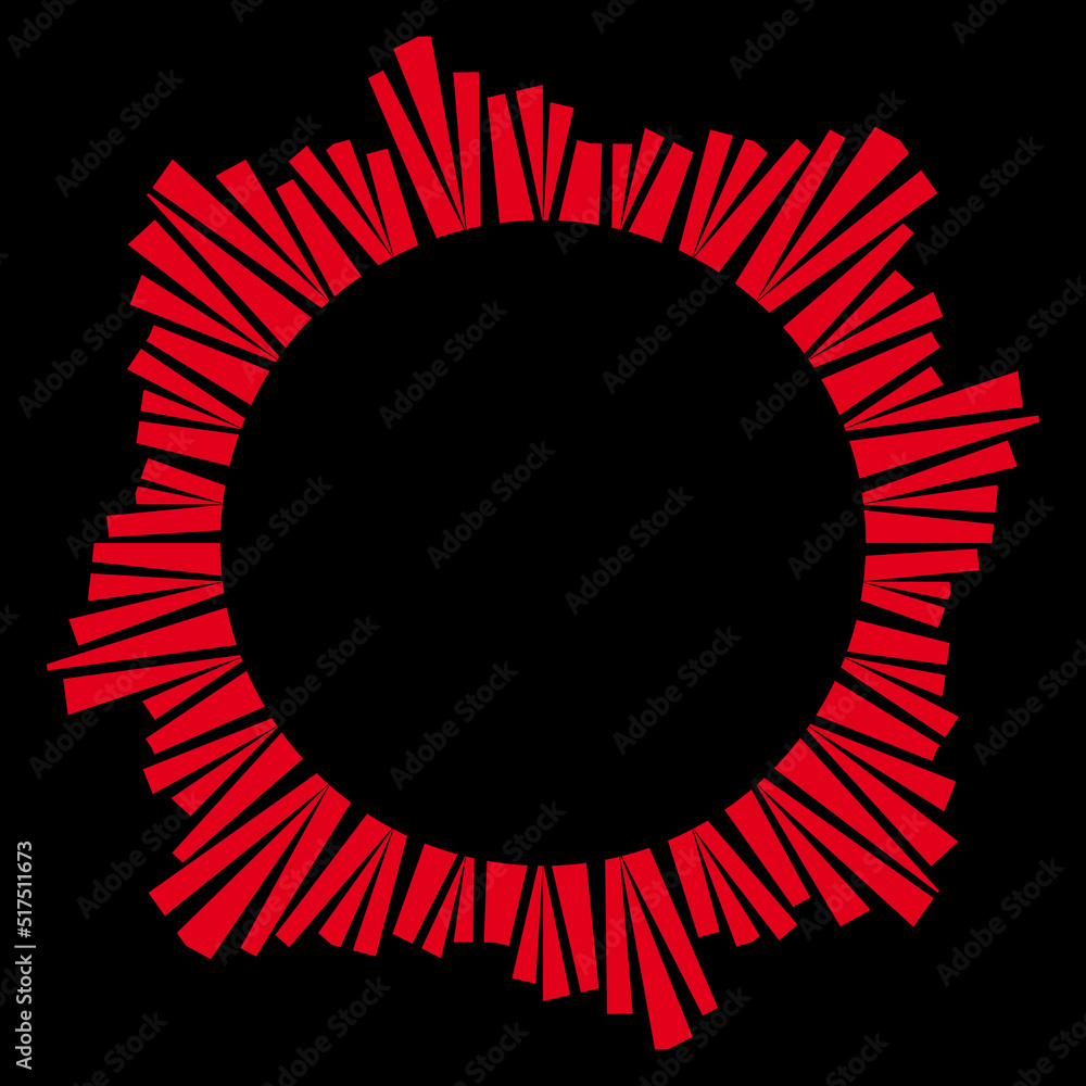 Poster abstract red tribal pattern round frame. vector illustration..