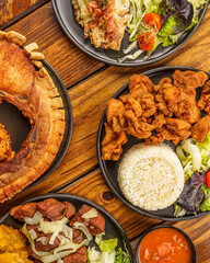 Puerto Rican Food Cuisine Flat Lay