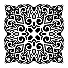 Fototapeta premium Tribal tattoo art with black vintage pattern