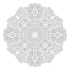 Art for coloring book with vintage floral pattern