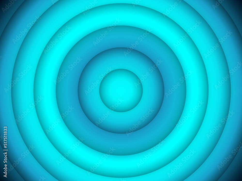 Aufkleber Abstract circles lines pattern Blue round frame colorful light background. Vector illustration in concept digital technology, modern, science, music, sound.