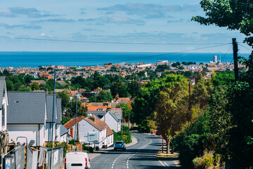 View of town of Whistable on Kent coast, UK - obrazy, fototapety, plakaty