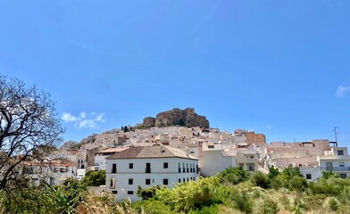 view of the moorish village of salobrena on top of the hill