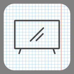 Monitor, TV icon vector. Flat design. On graph paper. Grey background.ai