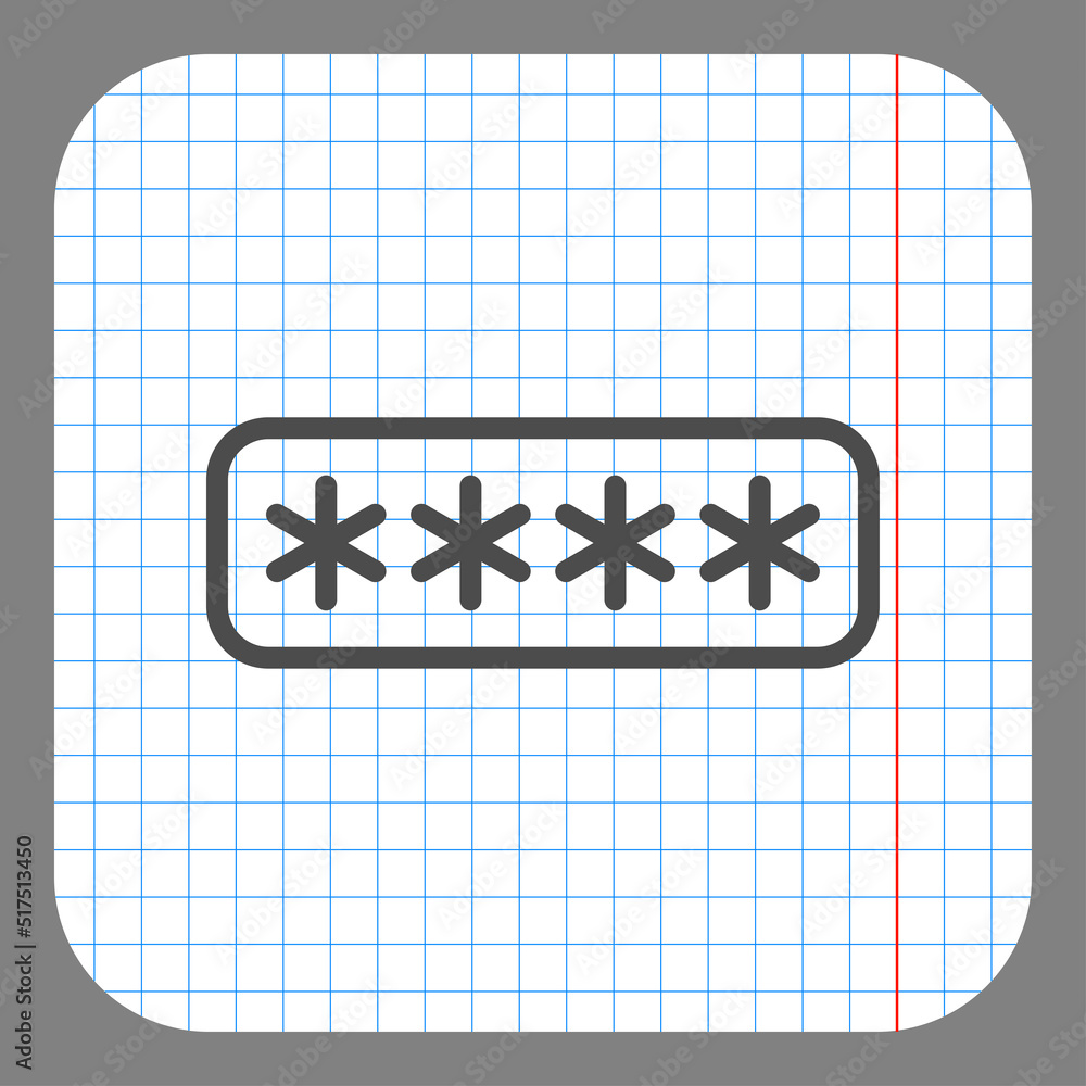 Poster password simple icon vector. flat design. on graph paper. grey background.ai