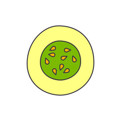 Cucumber, cucumis sativus icon in color, isolated on white background 