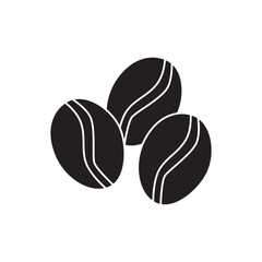 Beans  coffee icon in black flat glyph, filled style isolated on white background