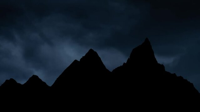 Lightning and Thunderstorm Flash over Himalayas Mountains, Concept on topic weather and cataclysms