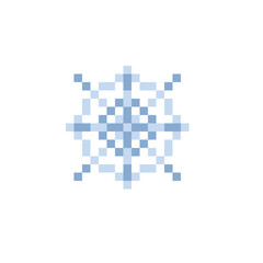 Spider web abstract icon isolated vector illustration. Pixel art flat style element design for stickers, logo, embroidery, mobile app. Video game assets. 8-bit sprite.