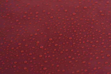 Raindrops on car paint surface after protection treatment