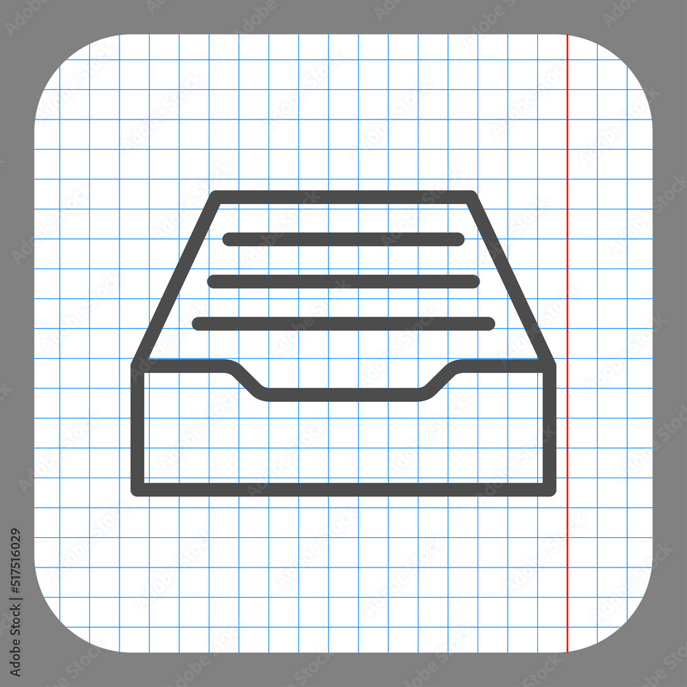 Poster archive storage simple icon vector. flat design. on graph paper. grey background.ai