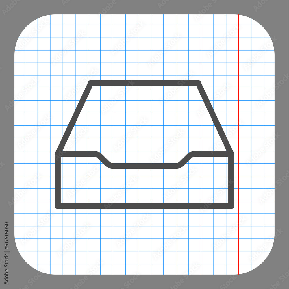 Poster archive storage, empty simple icon, vector. flat design. on graph paper. grey background.ai