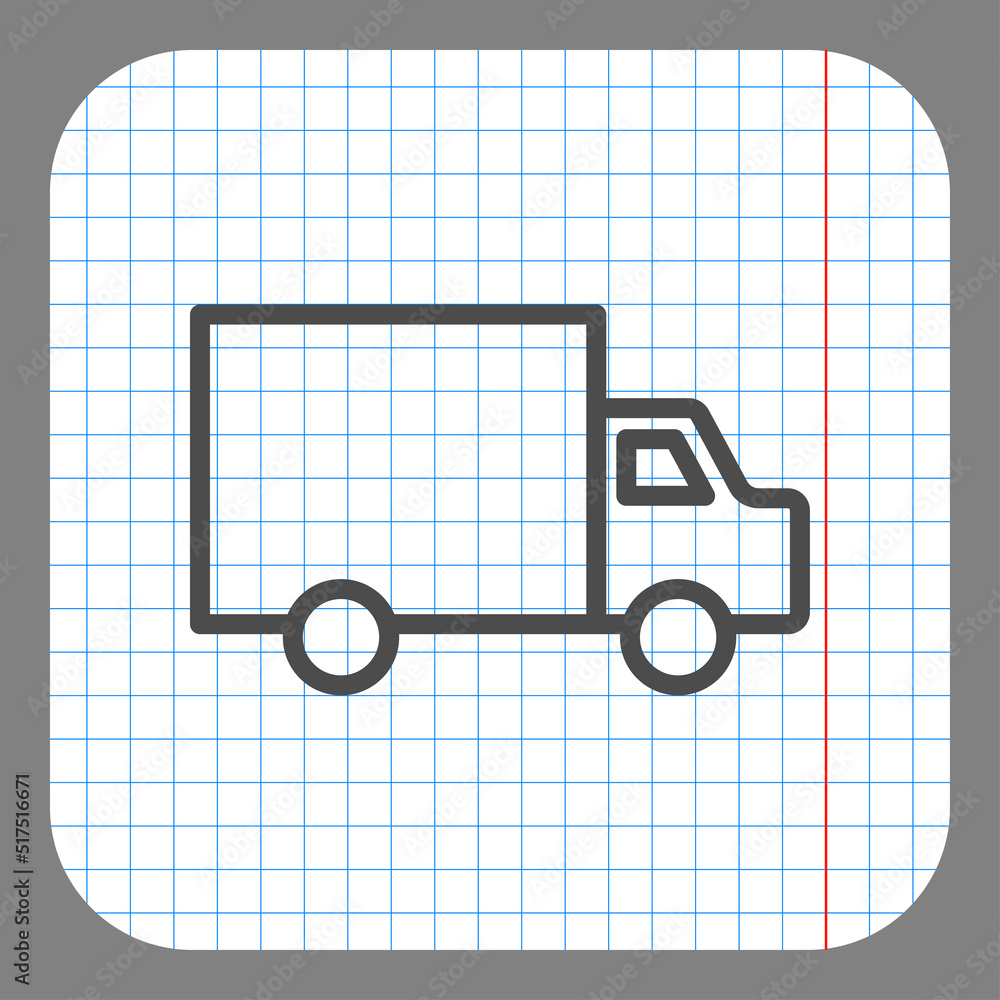 Poster delivery simple icon vector. flat design. on graph paper. grey background.ai