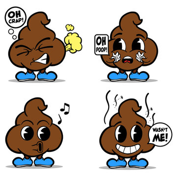 Retro Poo Emoji Colored