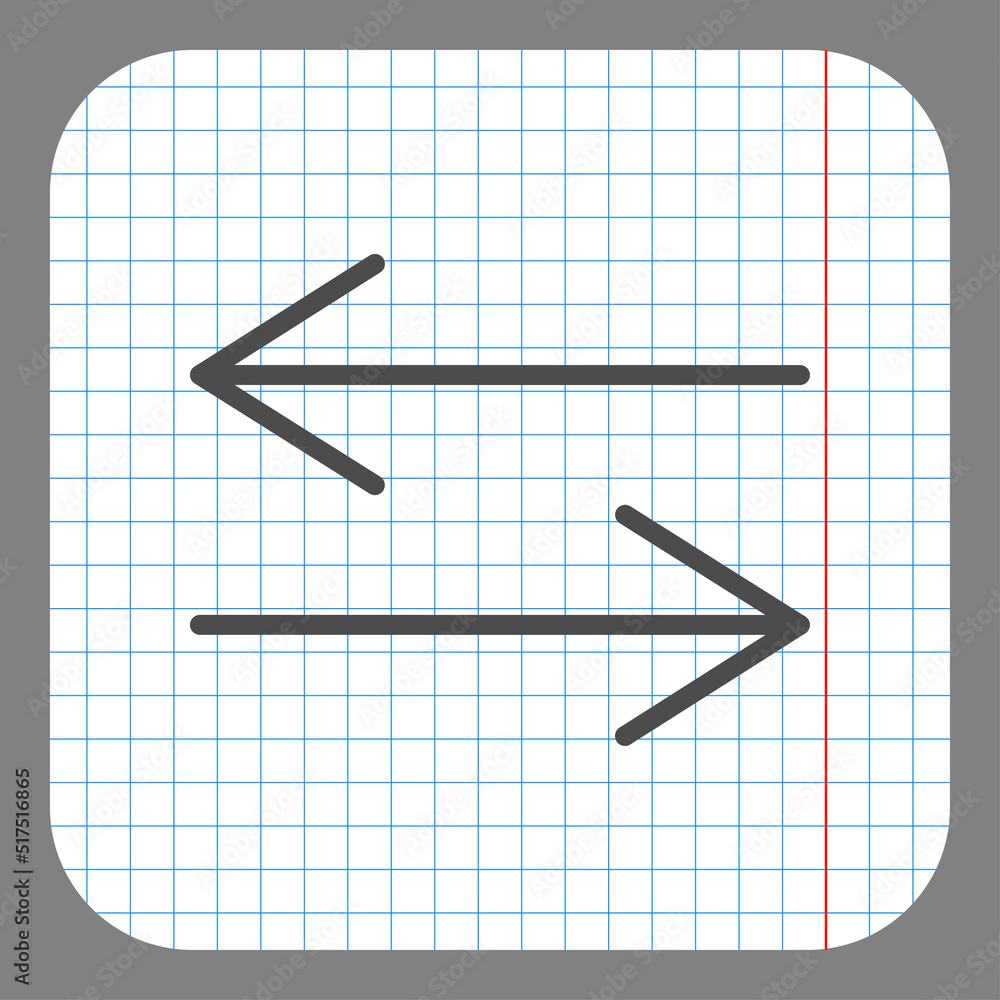 Aufkleber exchange simple icon vector. flat design. on graph paper. grey background.ai
