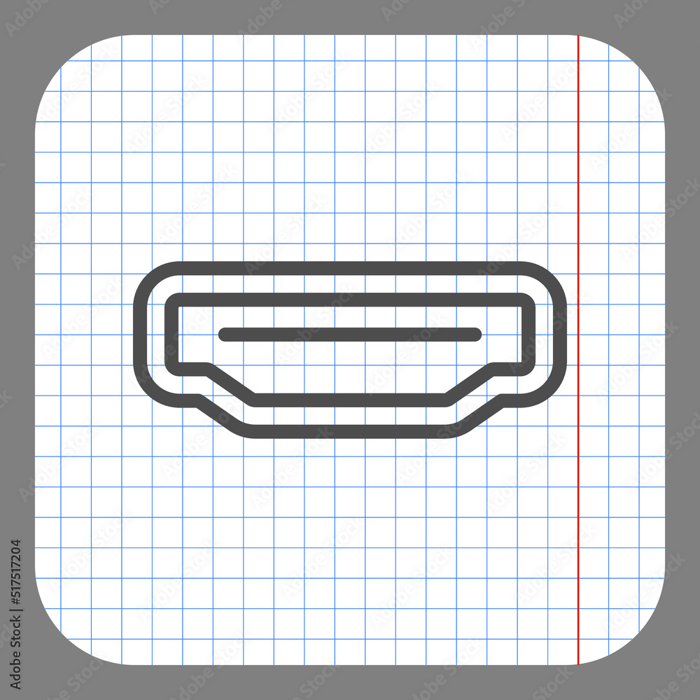Aufkleber hdmi simple icon vector. flat design. on graph paper. grey background.ai