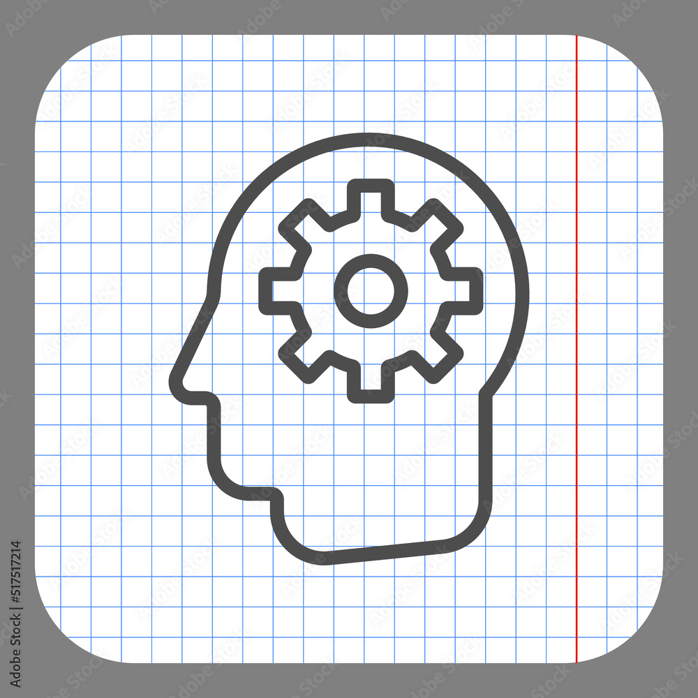 Poster head gear simple icon vector. flat design. on graph paper. grey background.ai