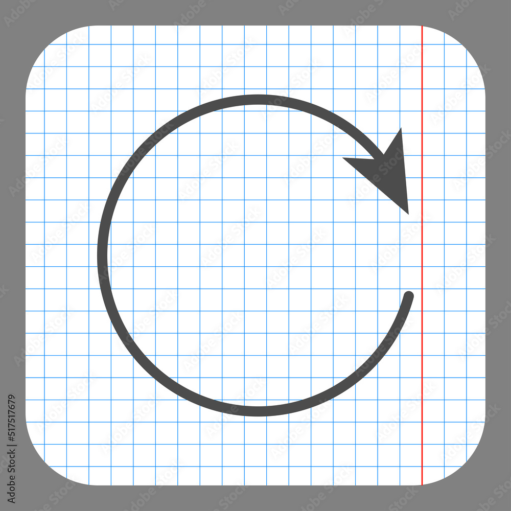 Aufkleber loading simple icon, vector. flat design. on graph paper. grey background.ai