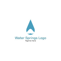 Fototapeta premium spring water vector logo ,with isolated white background ,flat design illustration