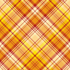 Seamless pattern in lovely yellow, red and orange colors for plaid, fabric, textile, clothes, tablecloth and other things. Vector image. 2