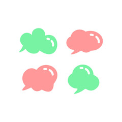 set of cute speech bubbles vector stock illustration
