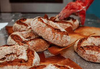 pile of freshly baked rye bread