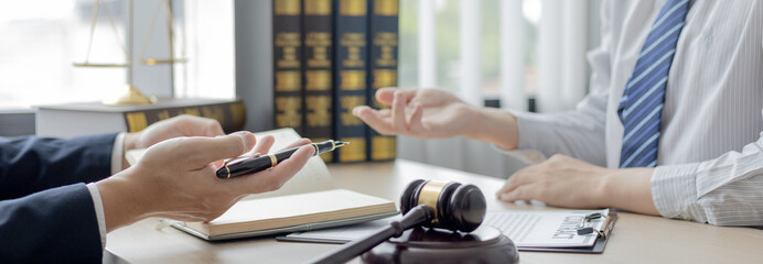 Attorney or judge provides legal advice to the client in the courtroom, Ethics in the courts...