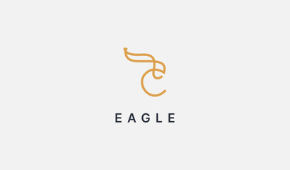 Abstract eagle line logo. Usable for Business and Branding Logos. Flat Vector Logo Design Template Element.